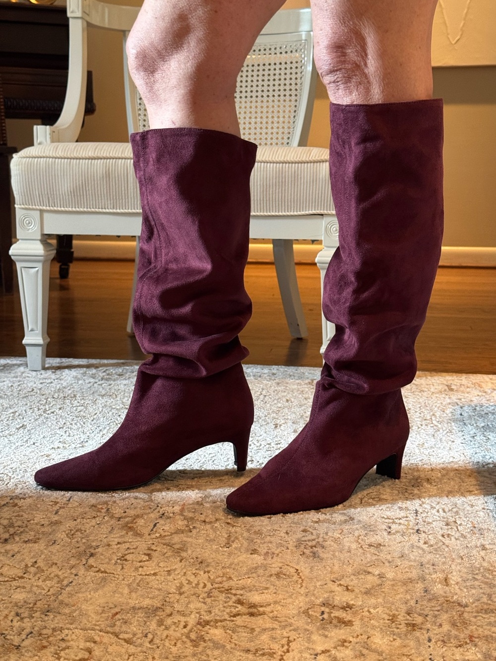 Banana Republic Burgundy Faux-Suede Knee High Boots